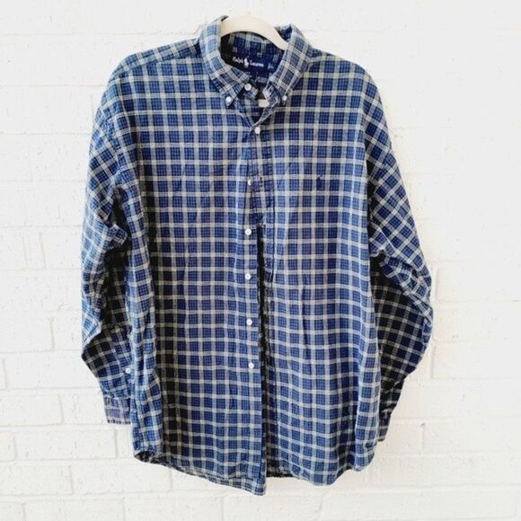 Ralph Lauren Blake Button Down Checkered Work Preppy Shirt sz: L - Picture 1 of 6
